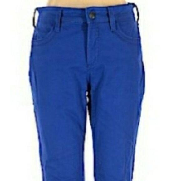 NYDJ Jeans Samantha Slim Fit Colored Blue Mid Rise Straight Leg Lift Tuck Sz 2P - Picture 6 of 12